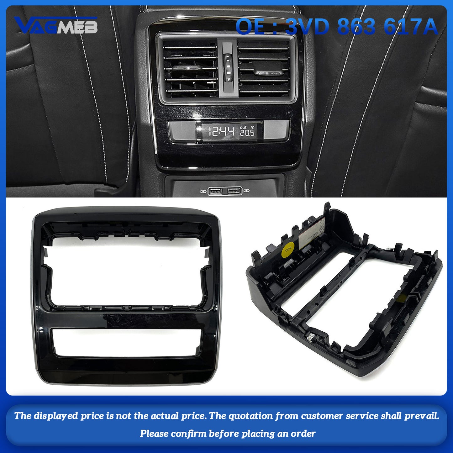 For SKODA Superb MK3 Rear Seat Air Conditioning Outlet Frame 3VD 863 617A