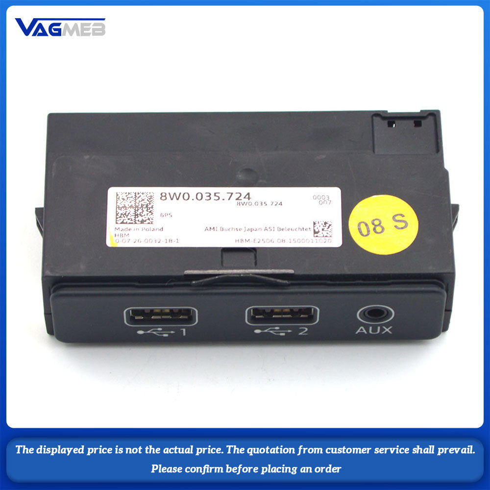 For Audi A4 B9 A5 B9 Q5 MIB2 Carplay Switch smart phone USB interface CarPlay USB AUX IN Plug Cable 8W0 035 724