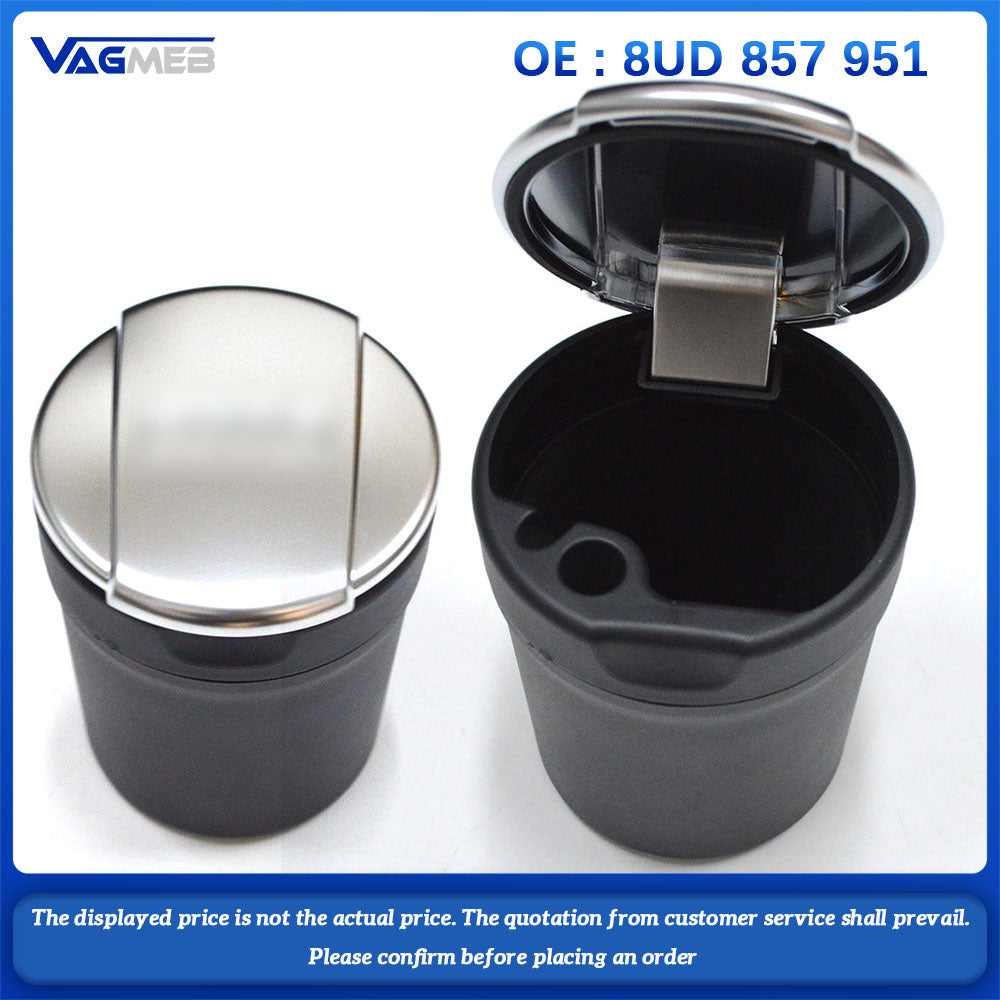Original High Quality Ashtray Logo on Lid for Audi A4 A5 420 087 017 8UD 8V0 857 951 In Car Vehicle Ashtray Black Silver Chorme