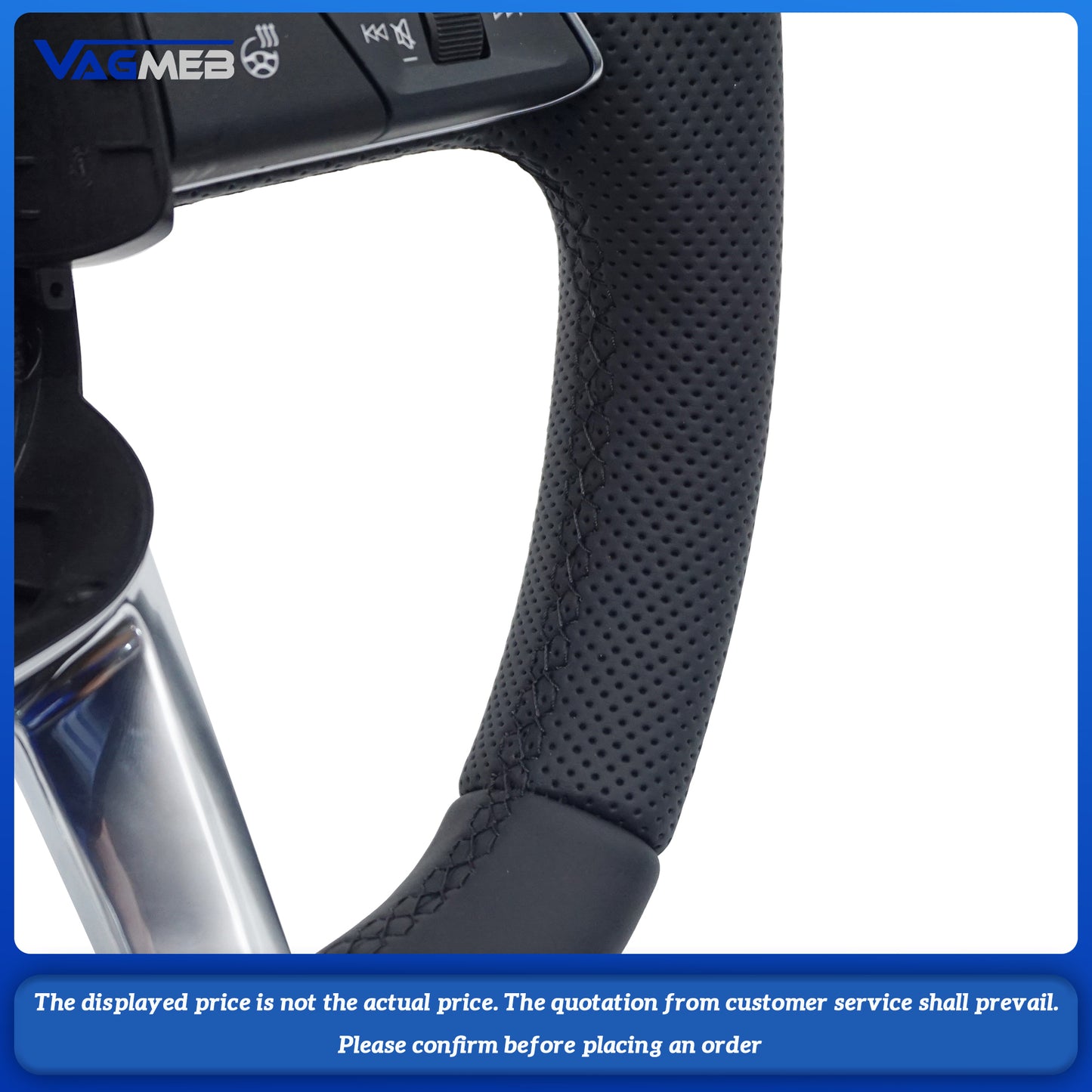 For Audi RS LOGO Q5, semi-perforated black wire heated small paddle Steering Wheel
