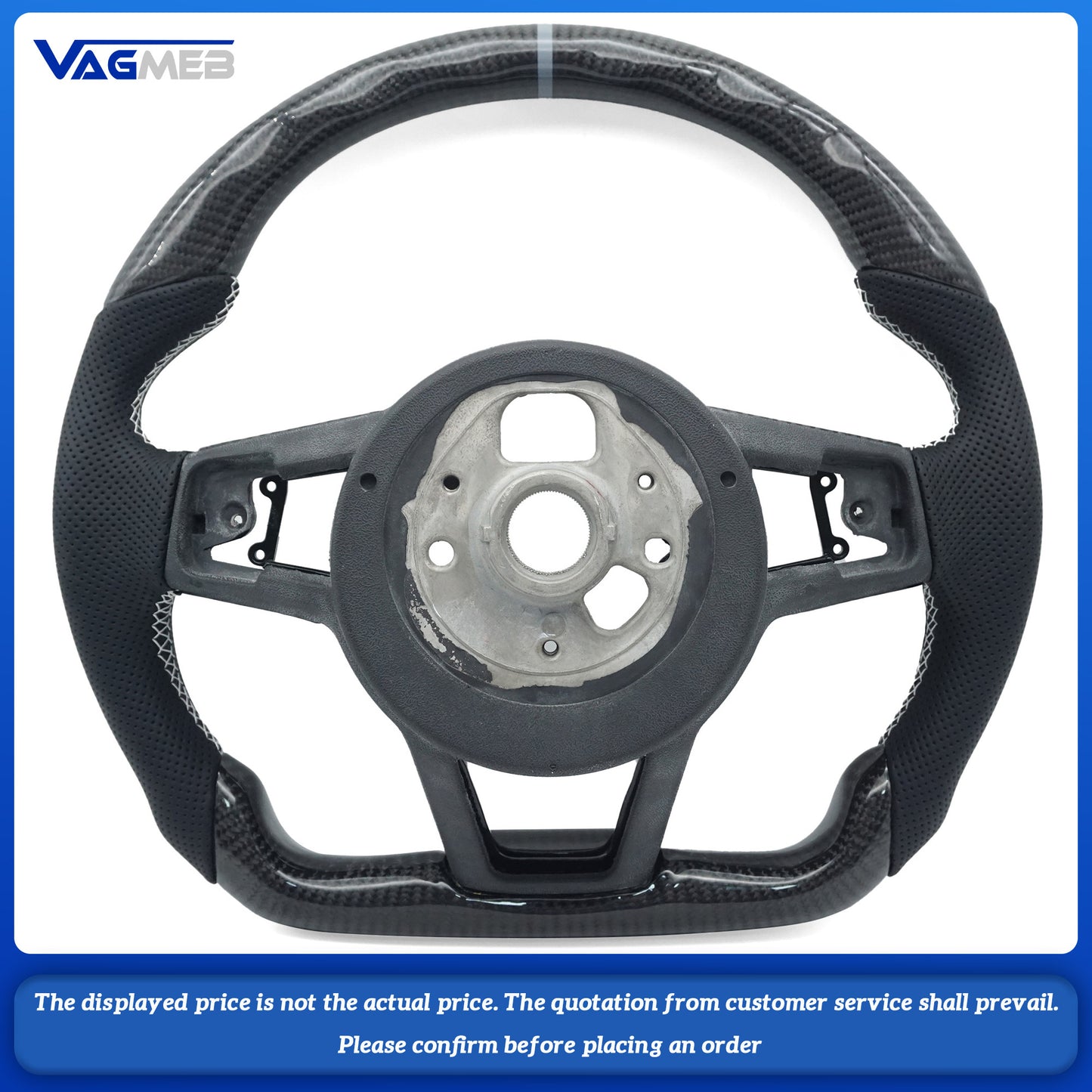 For Audi TT half-hole black line carbon fiber steering wheel
