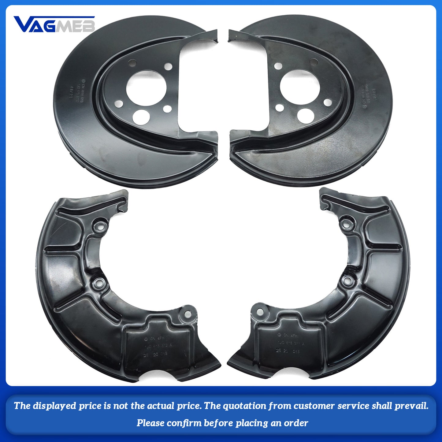 1set Brake Backing Plates Black Anchor Cover Splash Plates Fits for Audi Cars Brake Disc 1J0 615 311A3112A1J0 615 611D612D