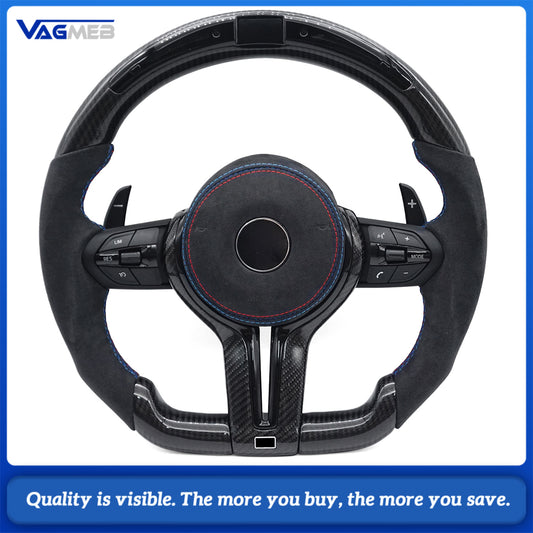 For BMW X3 X4 X5 M2 M4 M8 F10 F15 F20 F22 F30 E90 E91 Customized carbon fiber steering wheel with embedded LED lights