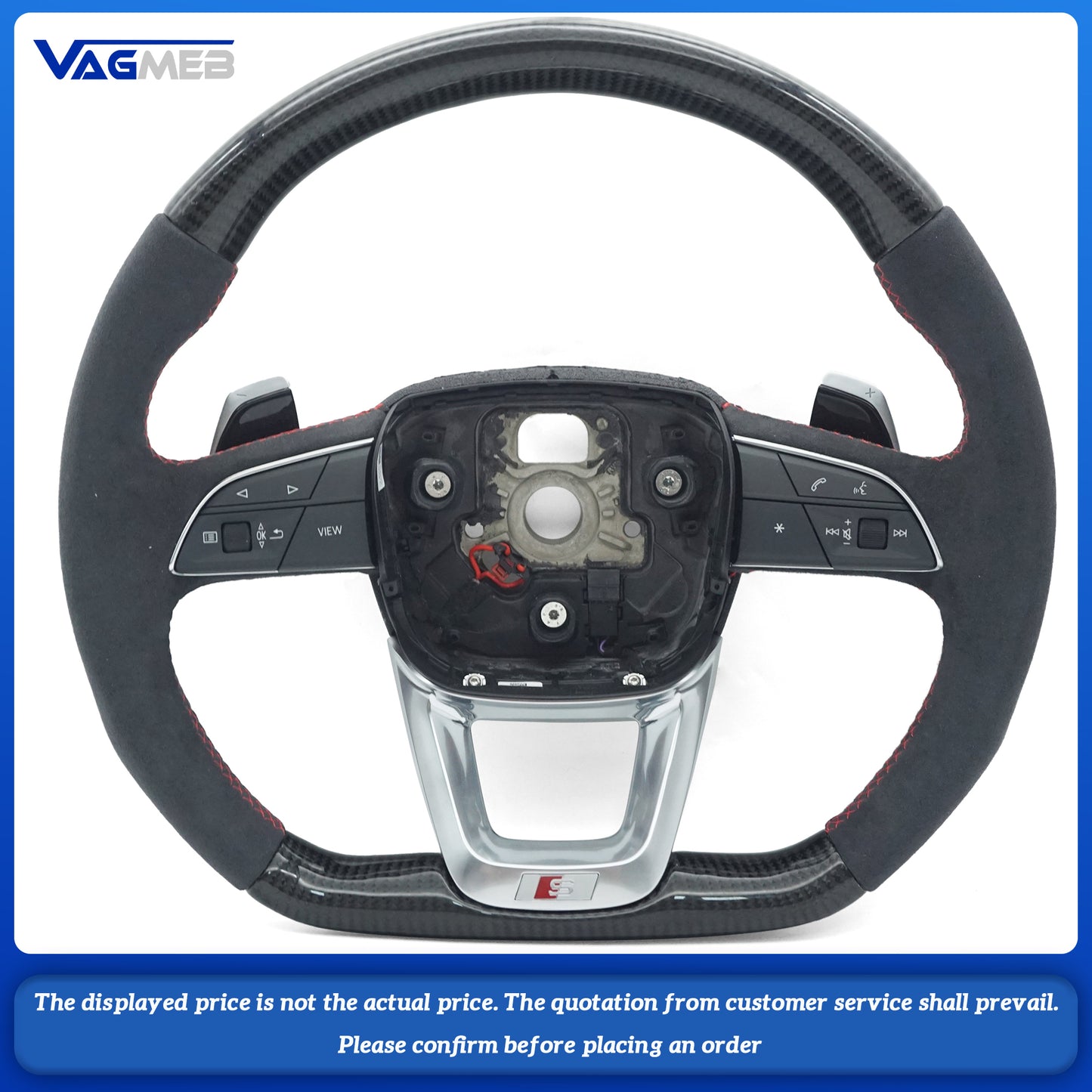 For Audi Q5 FY Q7 4M Q8 custom carbon fiber flat bottomed sports car steering wheel