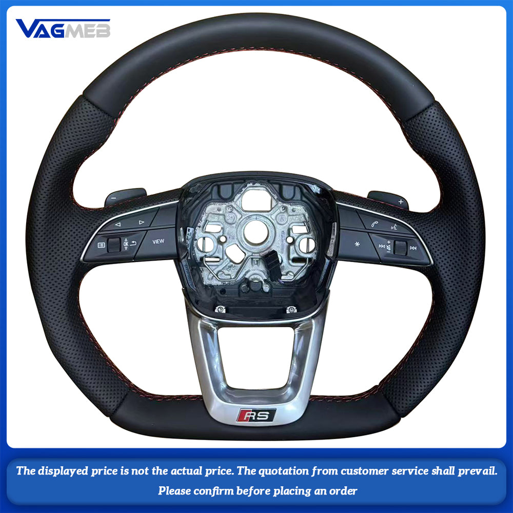 For Audi RS LOGO Q3 semi-perforated red multi-functional steering wheel without heating