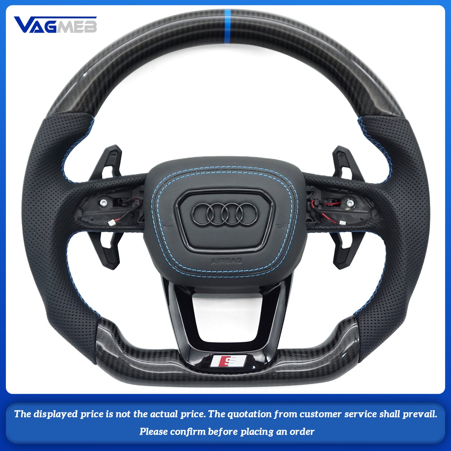 Carbon Fiber Steering Wheel for Audi Q3 Q5 Q7 Q8 Q5L Q7L RSQ7 QSQ5 RSQ8 RSQ3 SQ5 S3 S4 S5 S6 S7 S8 A3 A4 A6 A5 A7 Steering Wheel