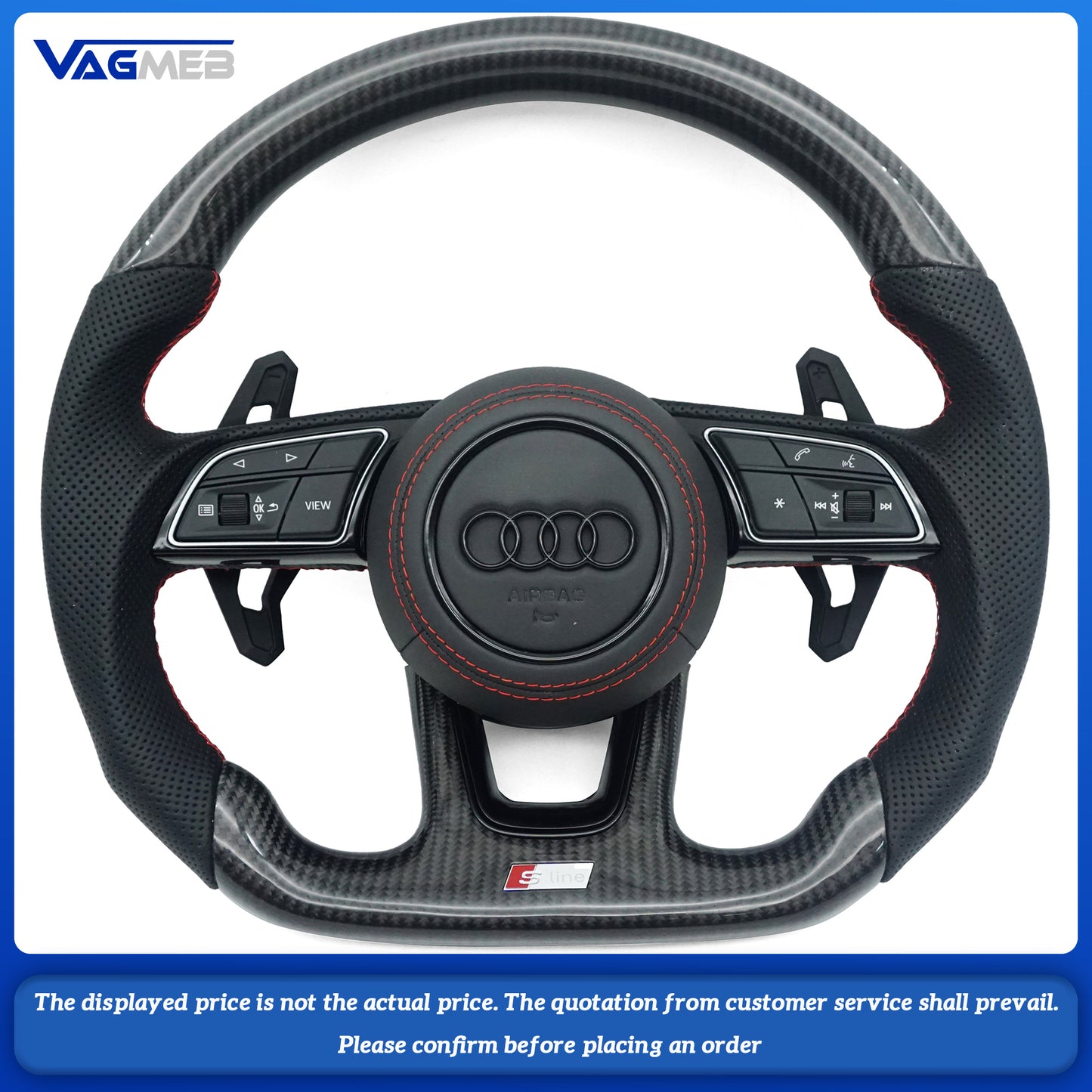 For Audi A4B9 Carbon Fiber Steering Wheel Steering Wheel Assembl