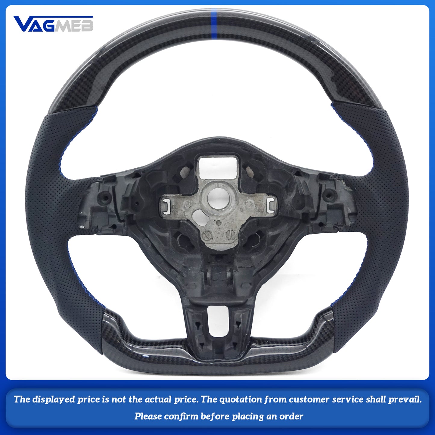 Carbon fiber leather sports steering wheel For VW Golf 6 GTI GTD R 2009-2013 Polo GTI Tiguan Passat R-Line, Car Accessories