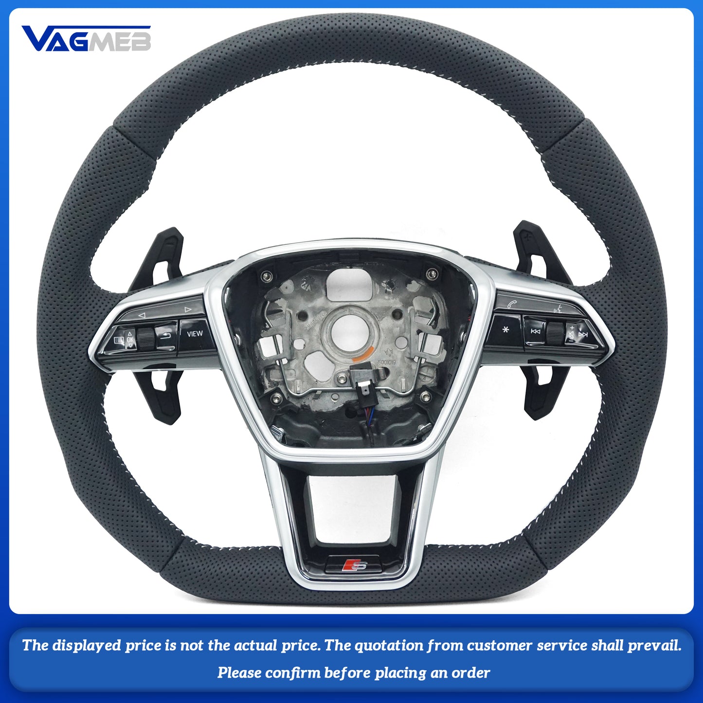 multifunctional flat bottomed sports steering wheel For Audi A6 C8