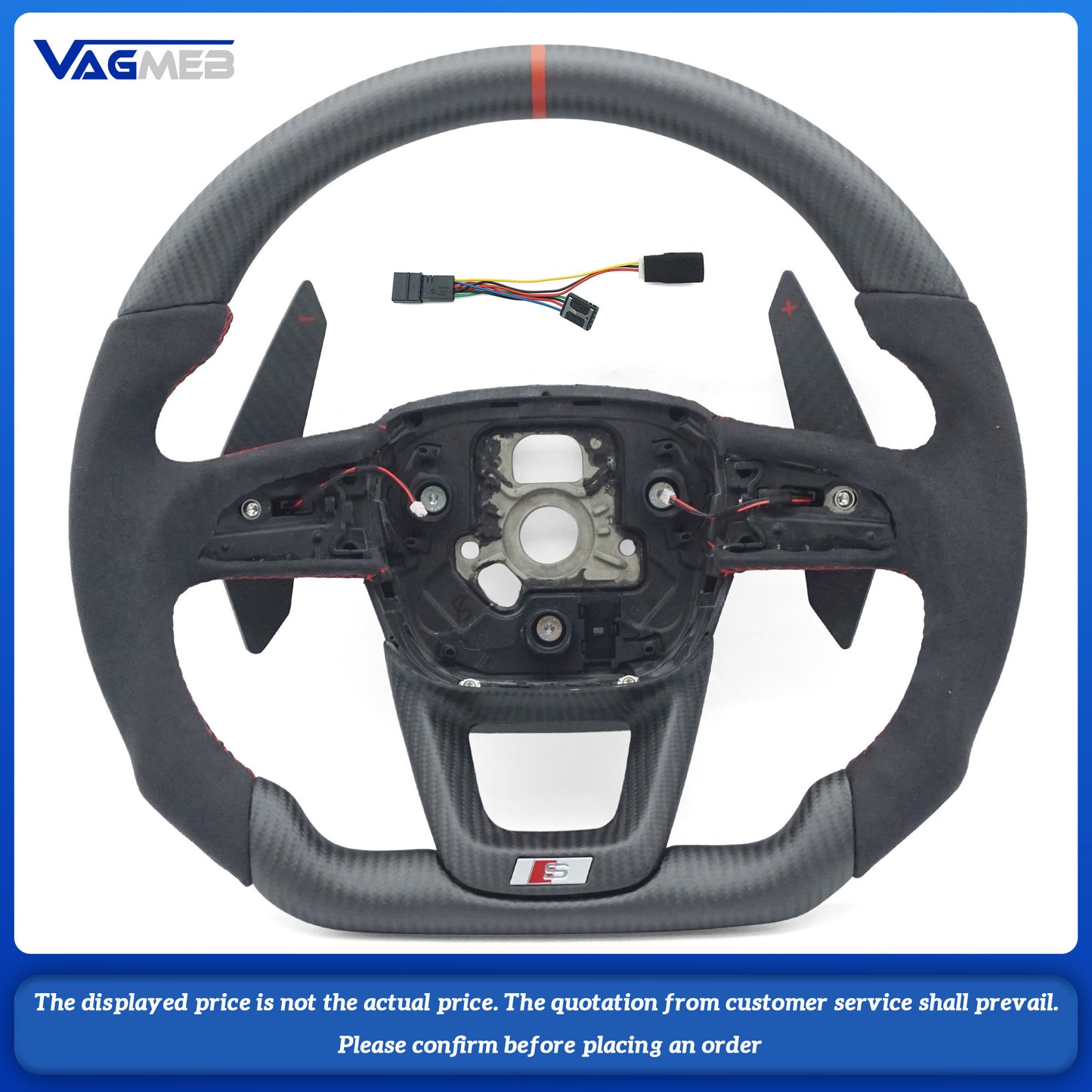 For Audi Q5 FY Q7 4M Q8 custom carbon fiber flat bottomed sports car steering wheel