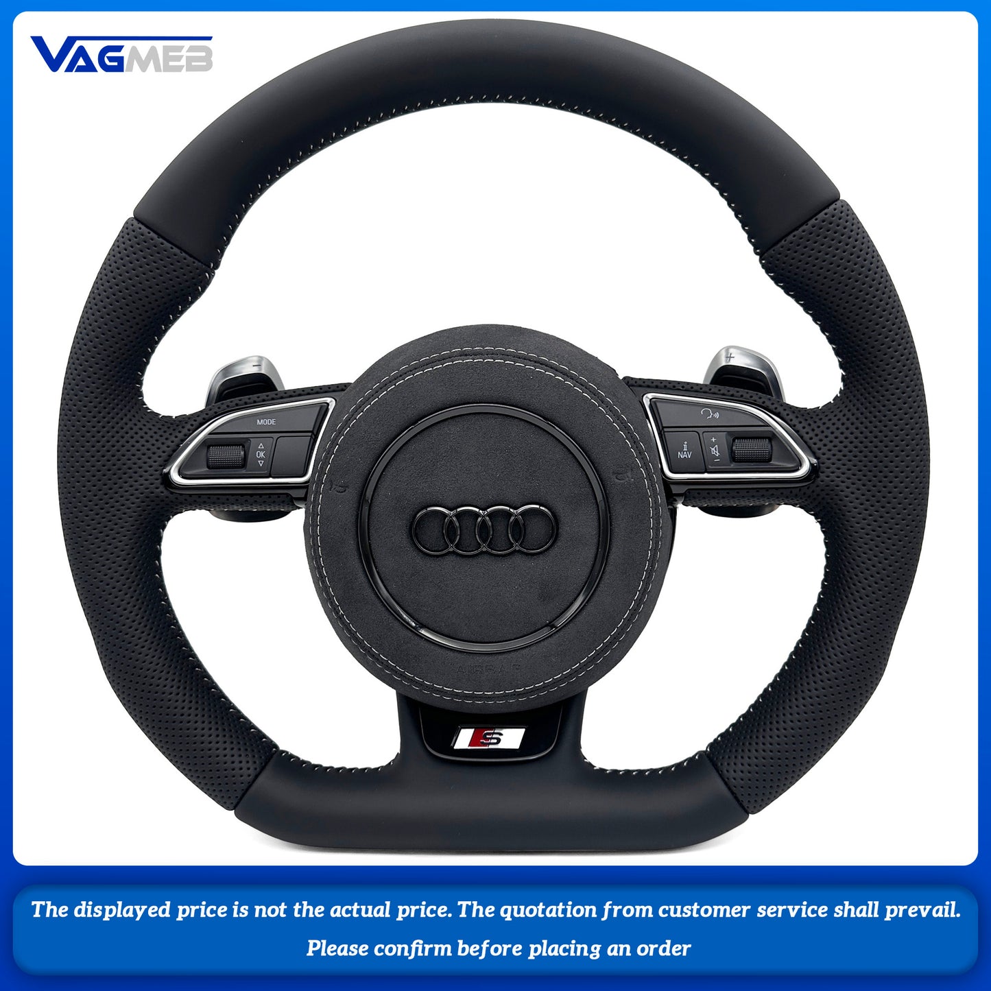Steering Wheel For Audi S1、S3、S4、S5、S6、S7、S8、TTS、SQ5、SQ7 RS3、RS4、RS5、RS6、RS7、TTRS、RS Q3、R8
