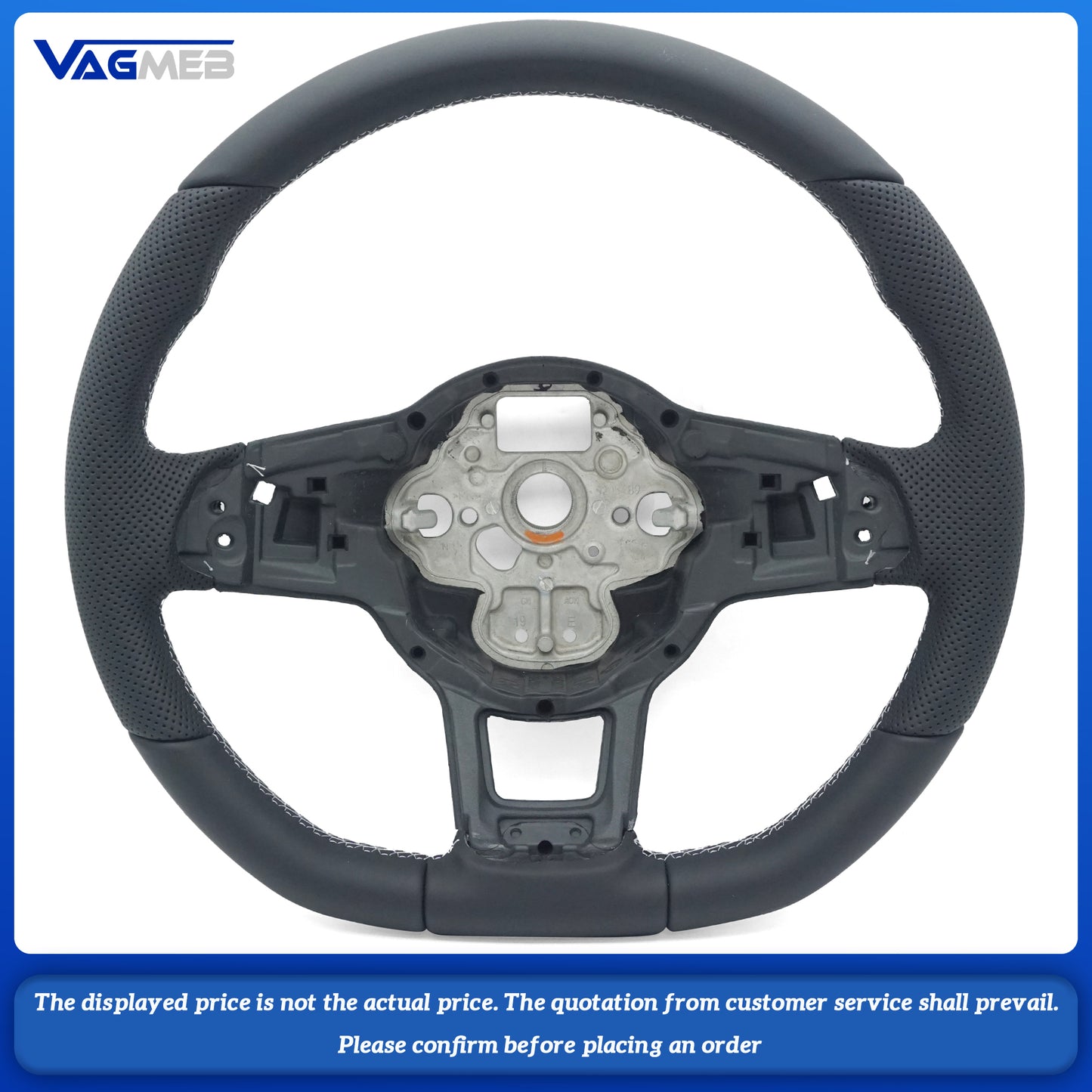 For VW Golf Rline Leather white line steering wheel