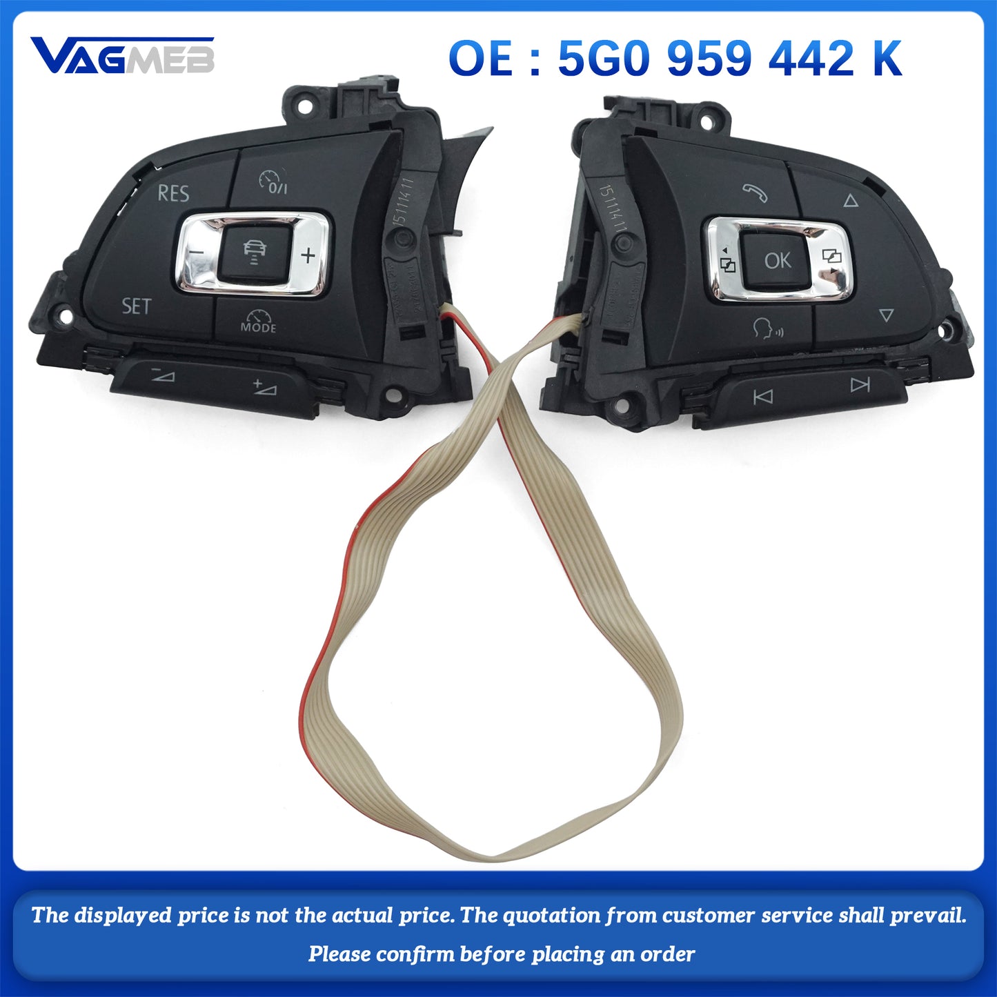 Car multifunctional steering wheel button For vw Golf 7 MK7 VII 5G0 959 442 K
