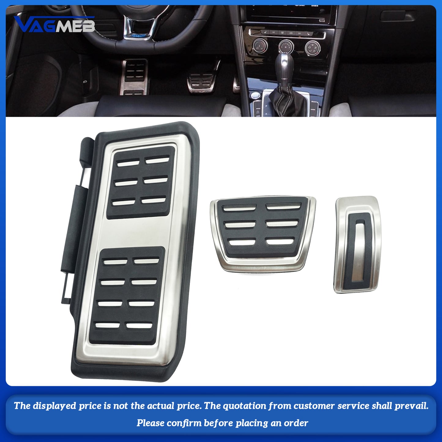 Stainless Steel Pedal Cover For VW Golf MK7 MK8 GTi MK7 Polo Passat B8 Audi A3 Q2L Q3