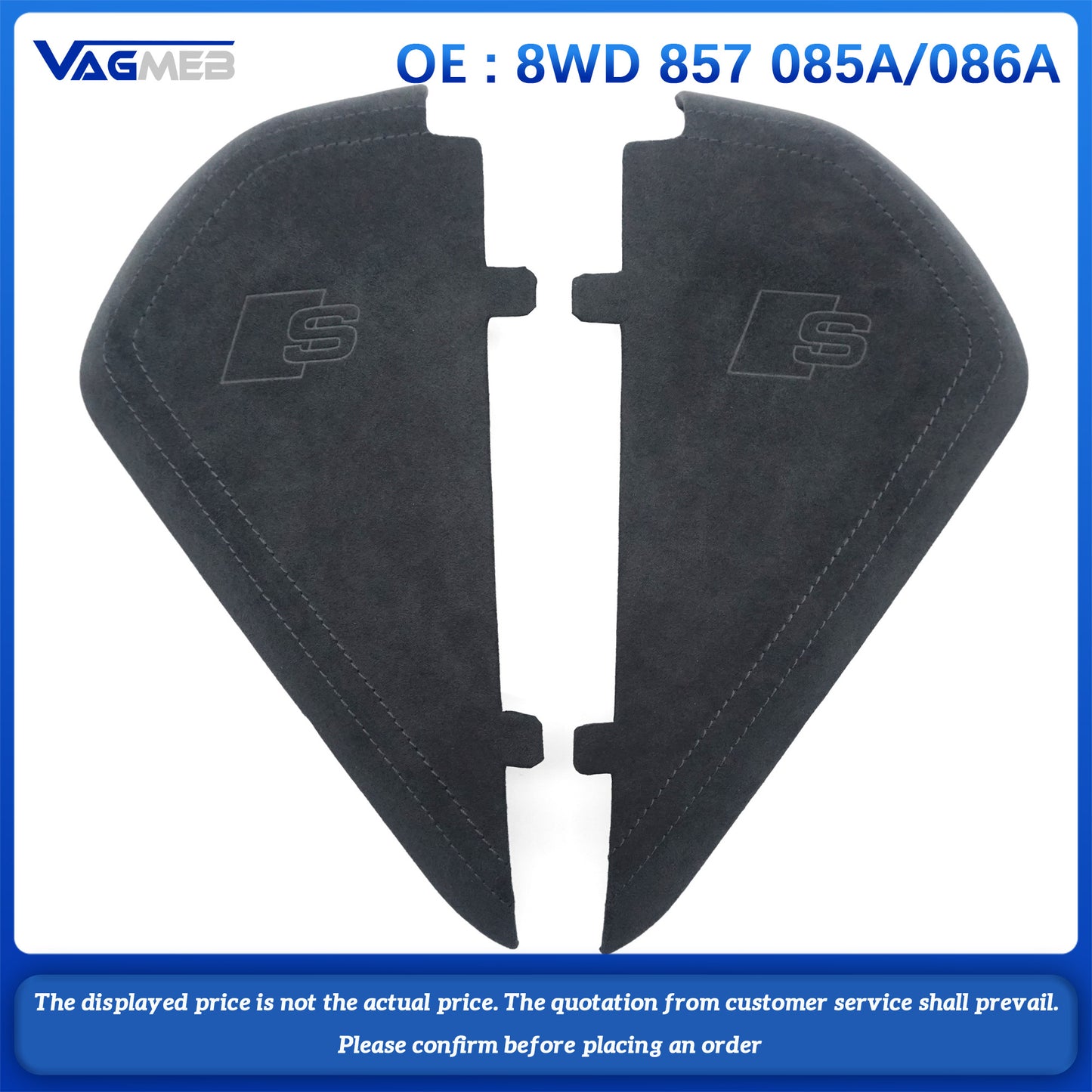 For Audi A4 Q5 Alcantara black Stitching Dashboard Cover S Logo 8WD 857 085A 086A