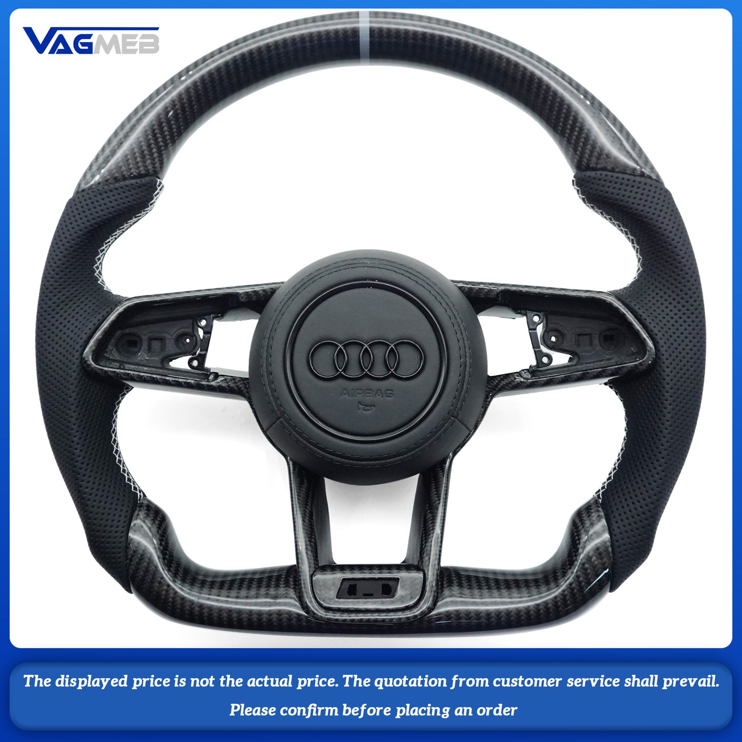 For Audi TT half-hole black line carbon fiber steering wheel