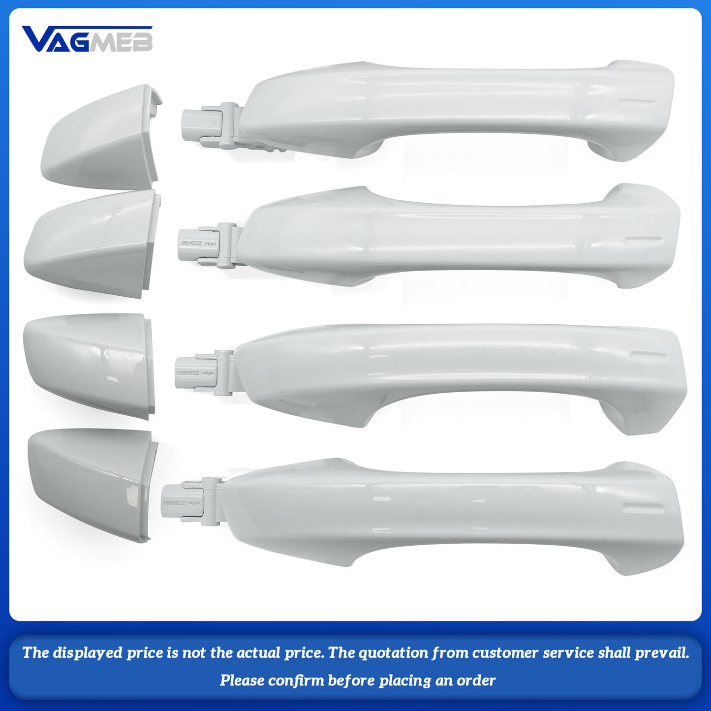 For VW Golf MK7 Inductor handle without electroplating, with white lighting strip