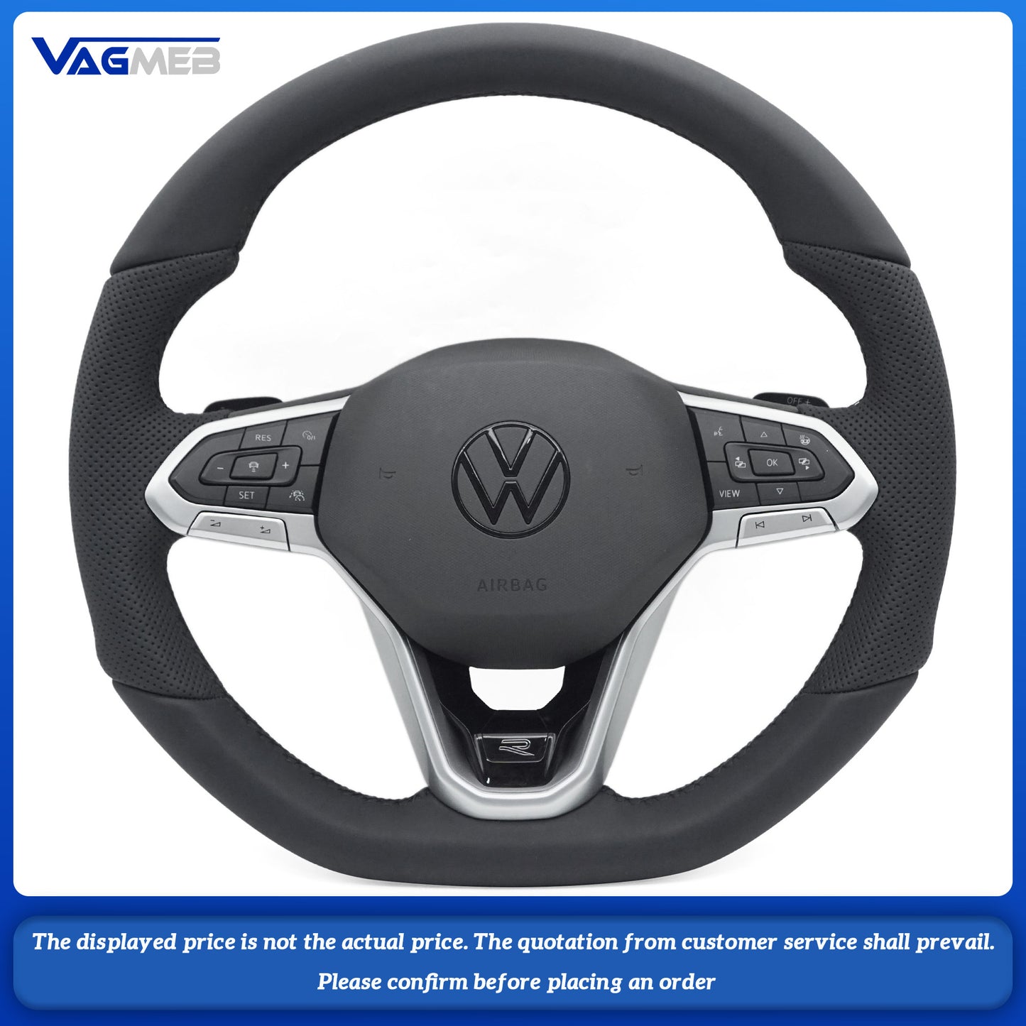 For VW Passat B8.5 Heated small paddle shifters steering wheel
