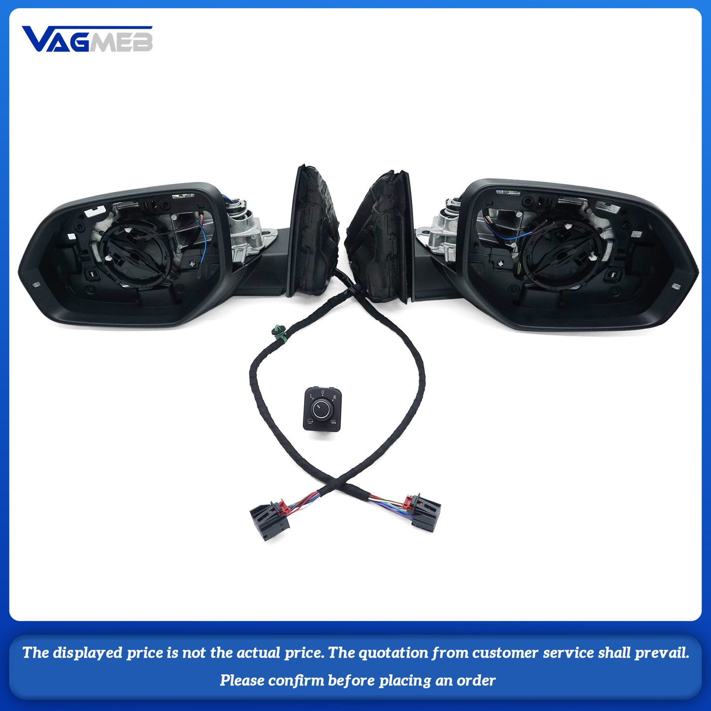 For the 2017 VW Atlas electrically folding rearview mirror half assembly