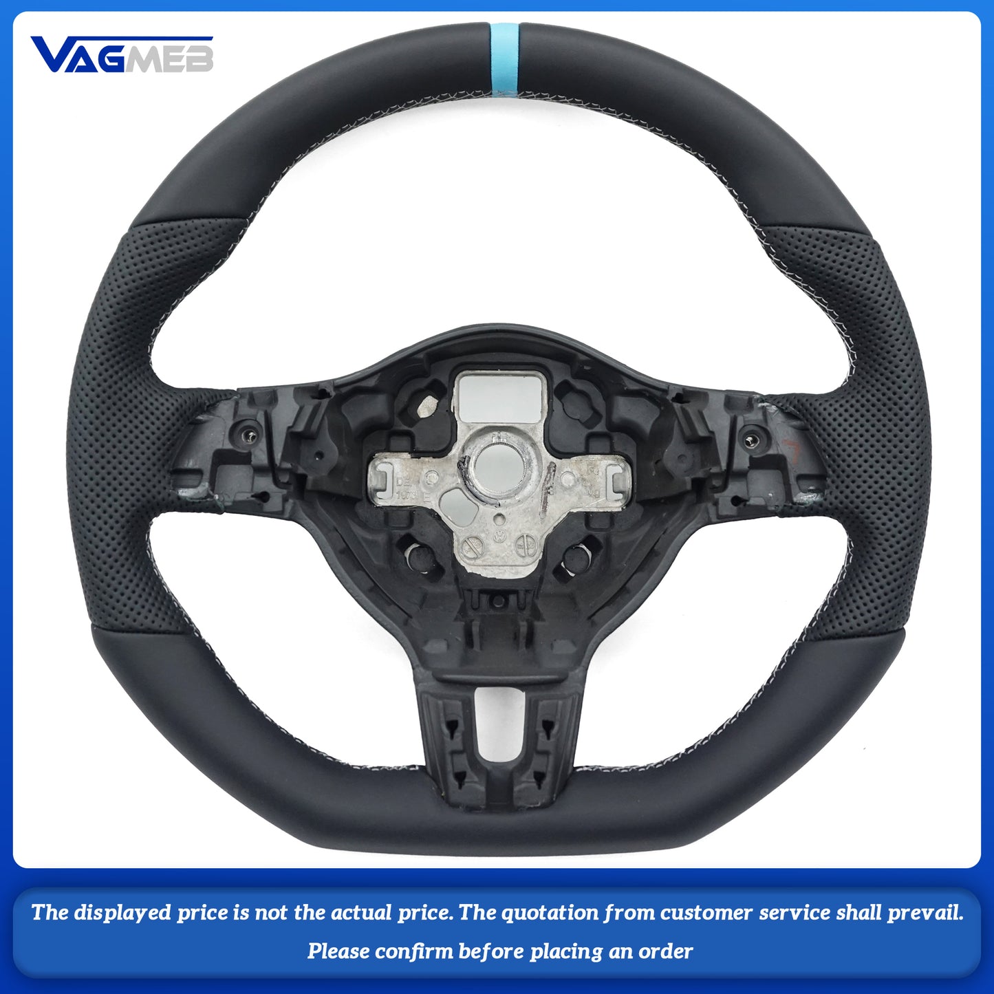 Carbon fiber leather sports steering wheel for Golf 6 GTI GTD R 2009-2013 Polo GTI Tiguan Passat R-Line, Car Accessories