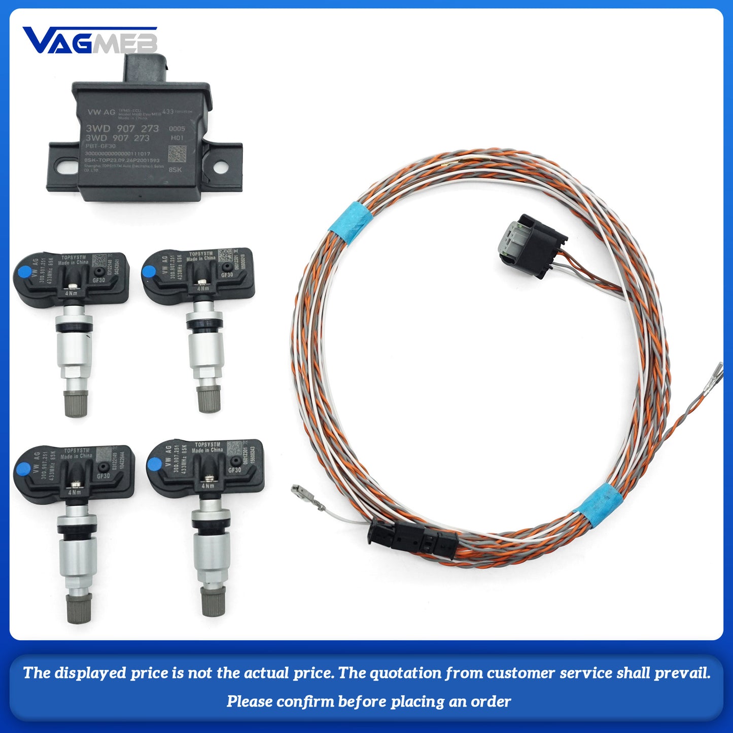 For VW MEB platform ID3 ID4 ID6 second-generation tire pressure module monitoring 30D 907 251 3WD 907 273