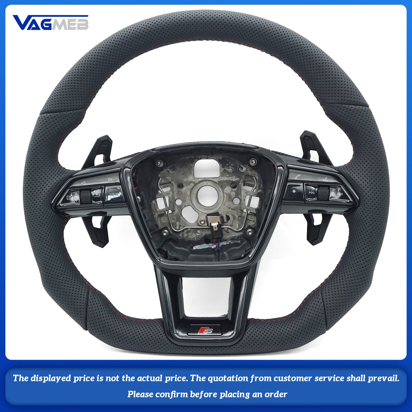 For Audi A6 C8 A7 Steering wheel With Buttons And Shift Paddles, Black Frame, Car Accessories
