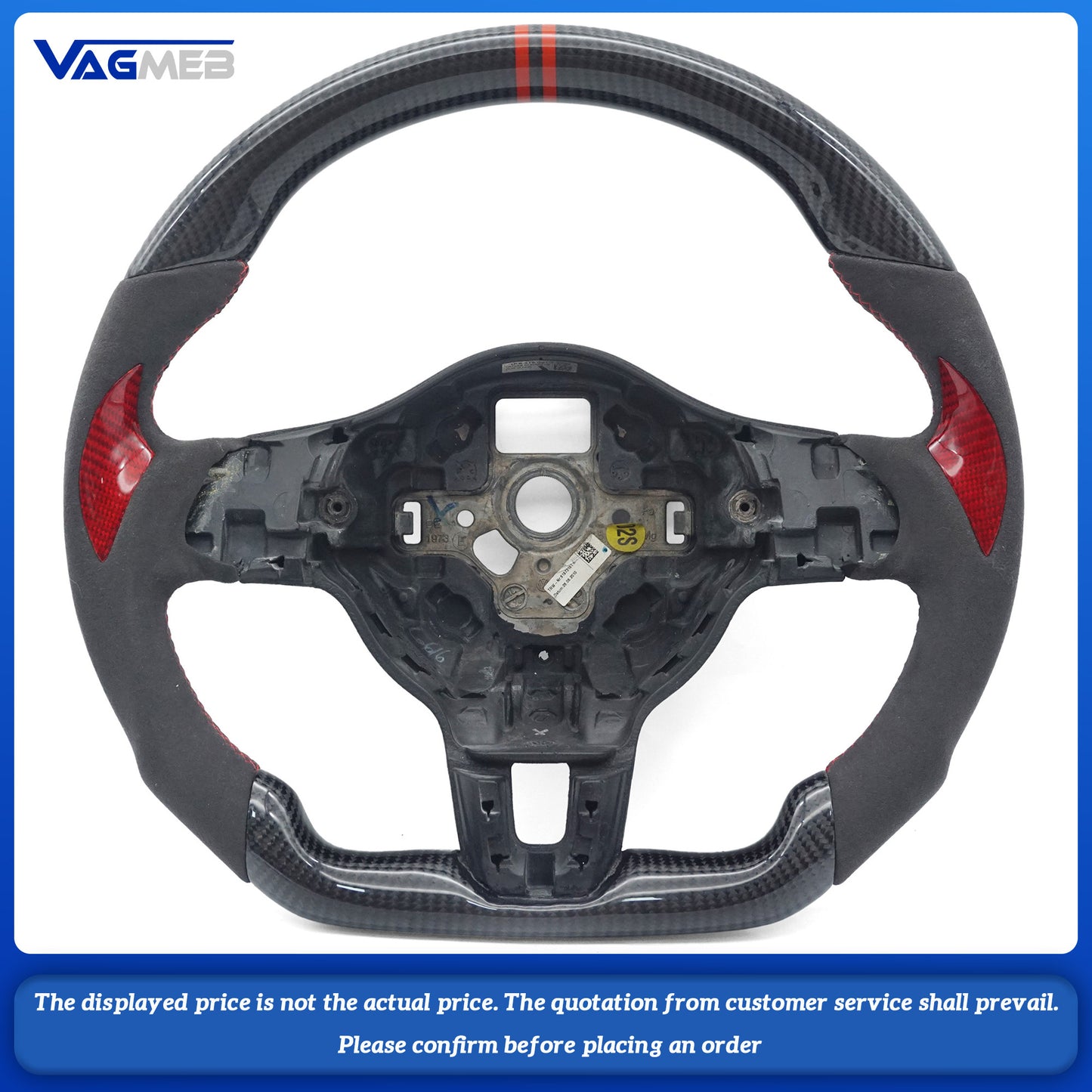 For VW Golf 6 GTI Golf MK6 GTI Custom carbon fiber leather semi-perforated leather steering wheel Customized styles