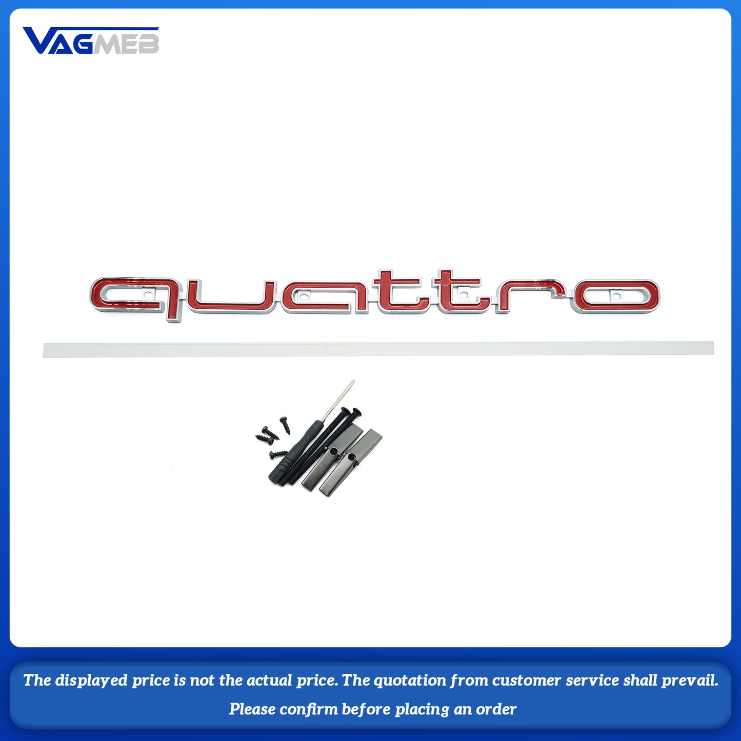ABS Car Exterior Front Grille Emblem For Audi Quattro Logo A3 A4 A5 A6 A6L A7 A8 Q3 Q5 Q7 S3 S4 S5 RS3 RS4 RS6 Badge Accessories