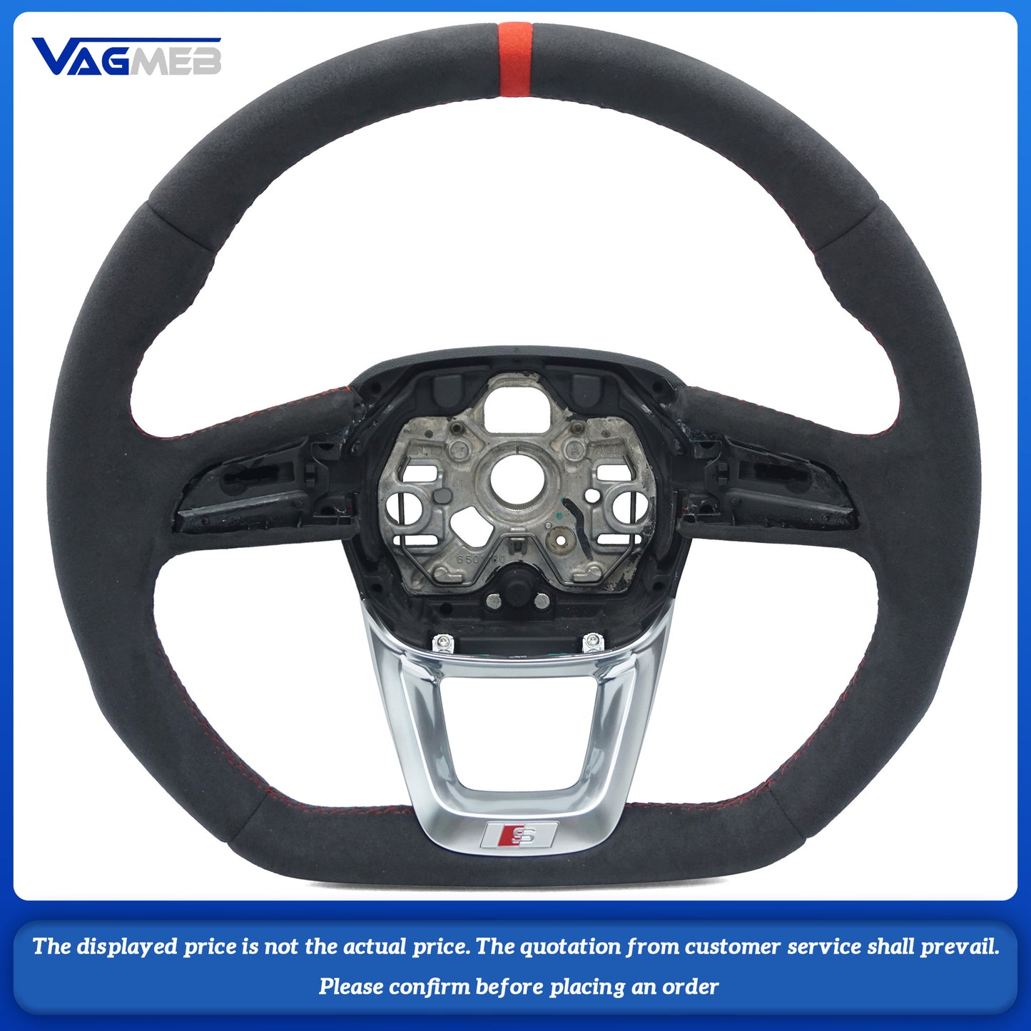 For Audi S RS S LINE Logo Q3 Q5 Q7 RSQ3 RSQ5 RSQ7 SQ5 SQ3 SQ7 custom all alcantara Steering wheel bottom Multi-color lines
