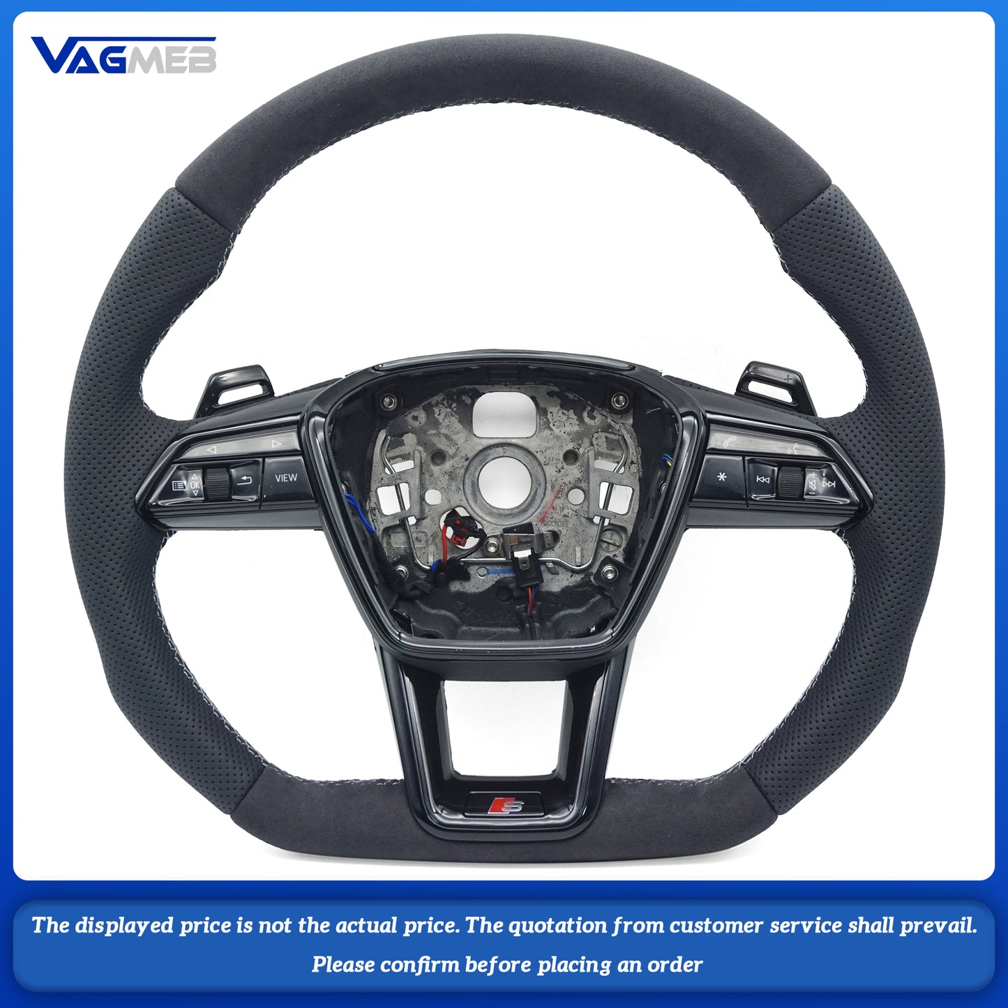 For Audi A6 C8 painted leather multifunctional steering wheel with heating, Car Accessories