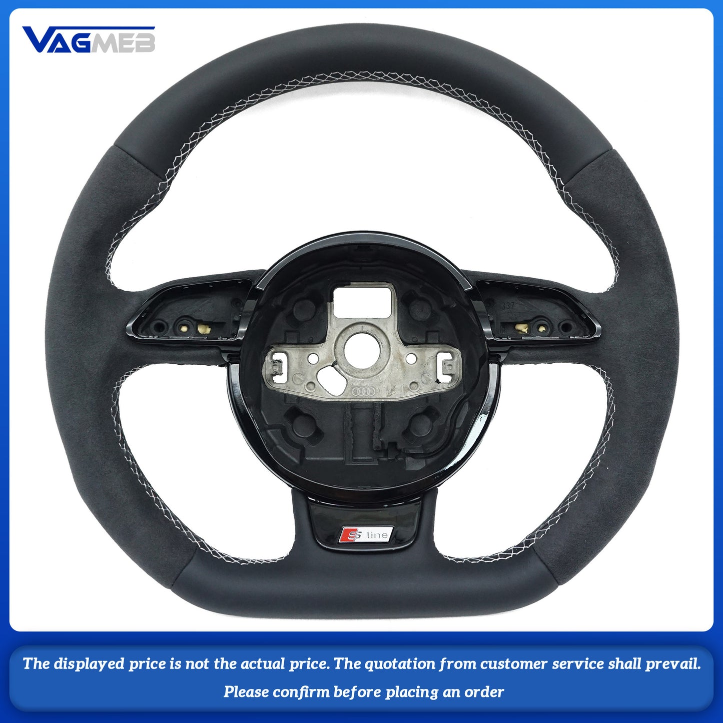 For Audi SLINE logo A3 8V A4 B8 steering wheel stitching color can be customized
