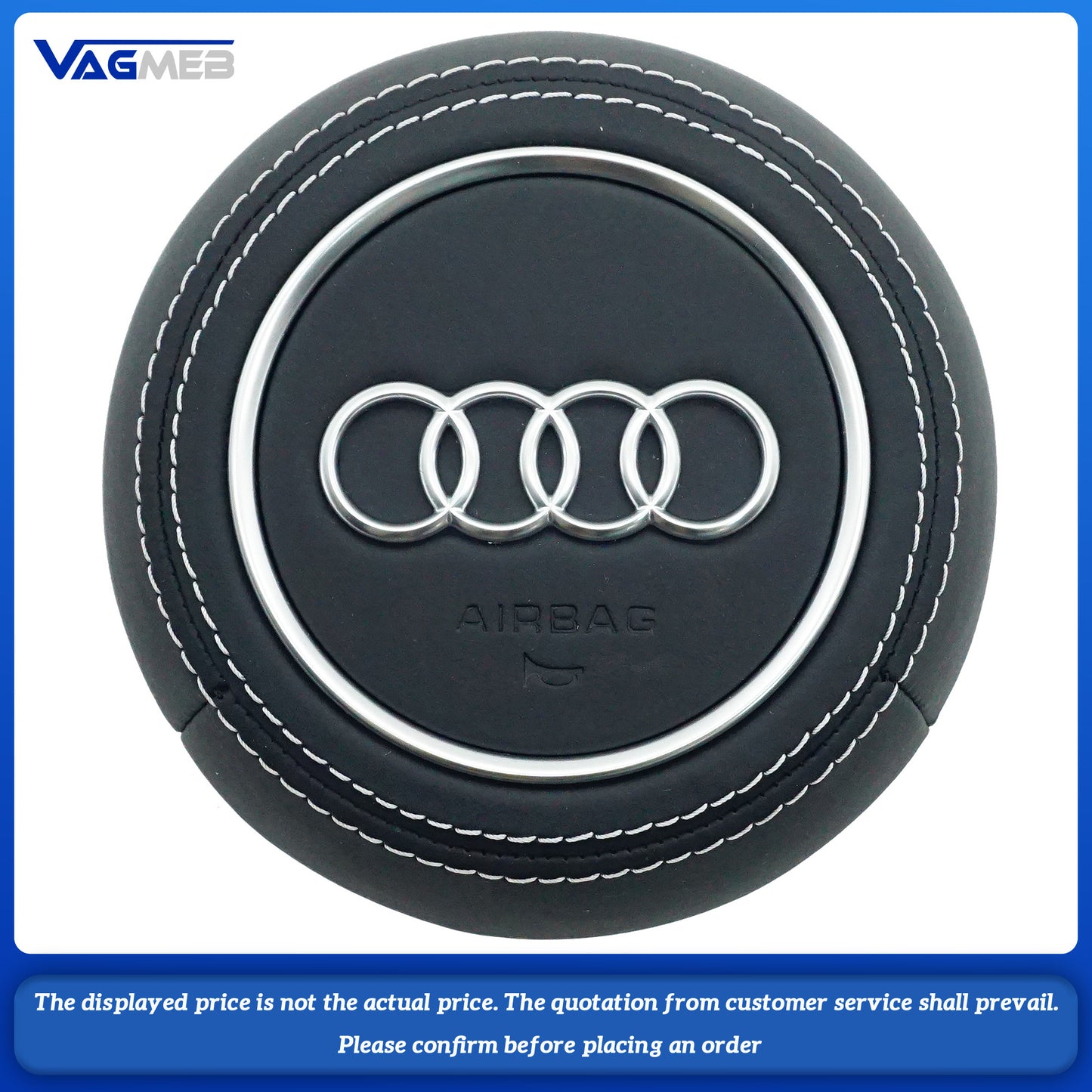 Dyed red thread Steering wheel airbag cover multifunction steering wheel For Audi TT MK3 Dermal white thread