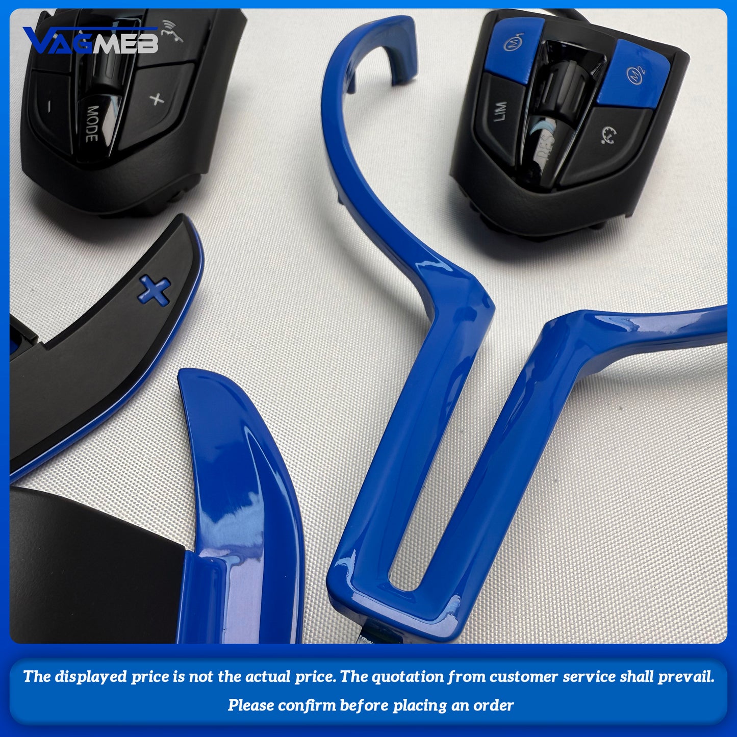 M power blue Steering Wheel Covers Car Carbon Fiber M sport Steering Wheel Trim for BMW M2 F87 M3 F80 M4 F82 M5 F10 M6 F06