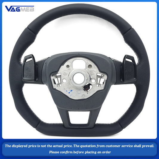 For Audi S LOGO A6C8 half-punched light gray line painted black with push-button heating steering wheel