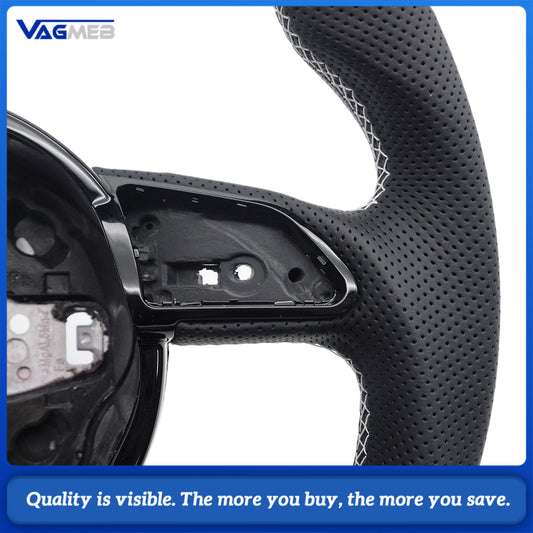 True carbon steering wheel automotive accessories suitable for Audi A3, A4B8, A5, S3, S4, S5 fiber flat bottomed sport leather