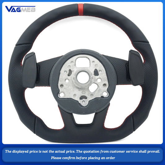 For Audi S logo A4B9, half-punched red line, red return marking with buttons, large paddle shifters, steering wheel