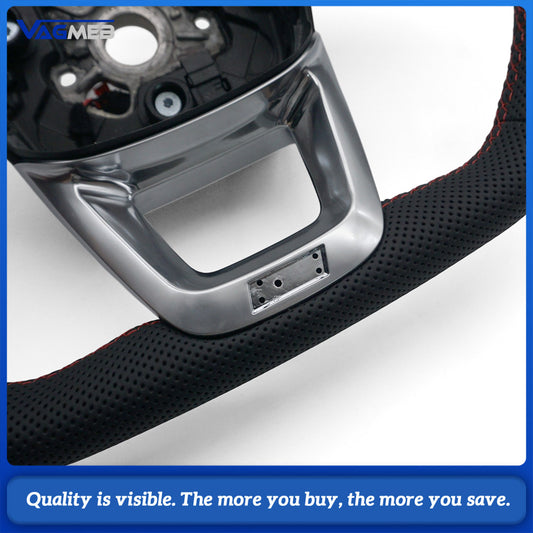 Car Full Perforated Steering Wheel Red Stitching With Multi-function Buttons Paddle Shifters Heated Function Replacement For Audi Q5L