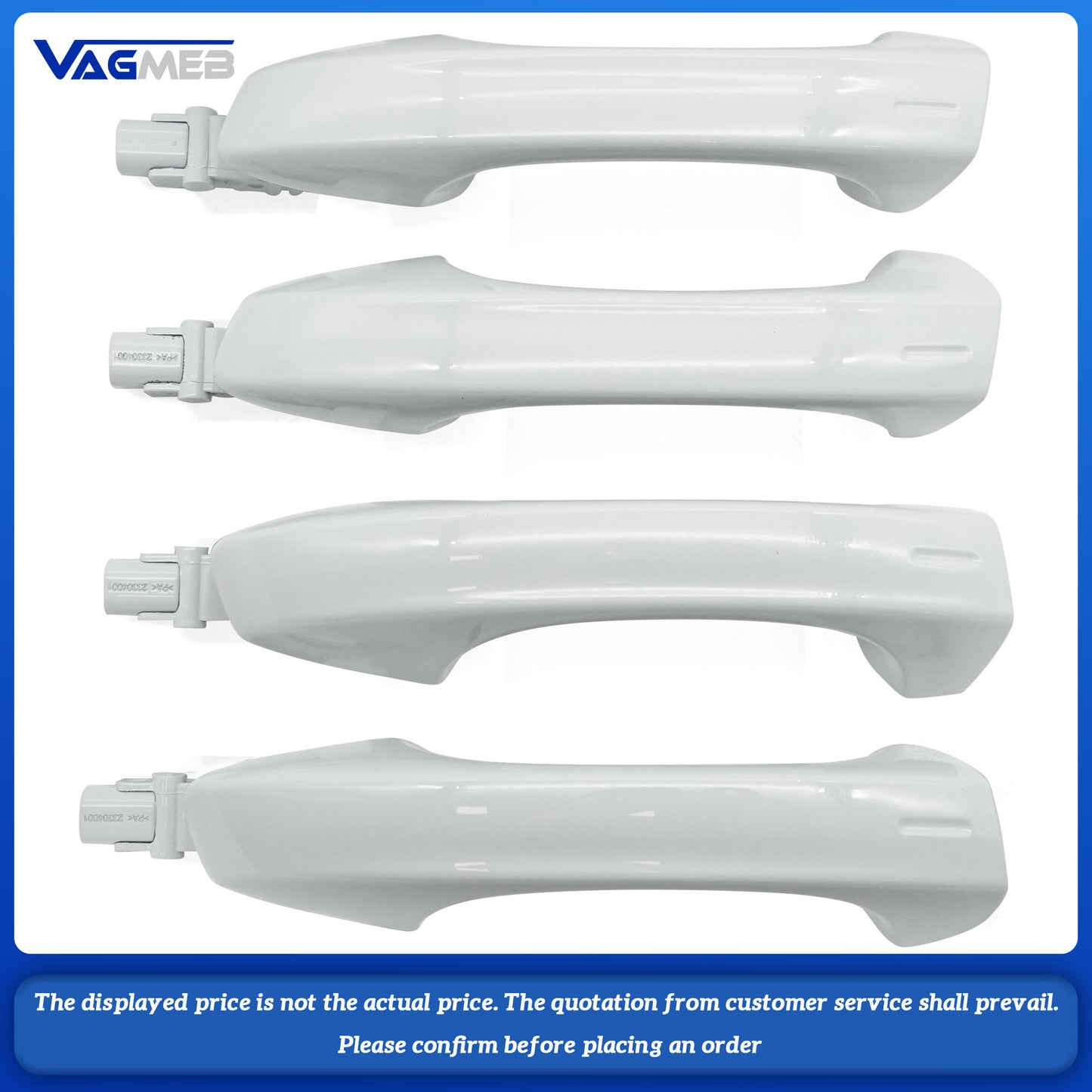For VW Golf MK7 Inductor handle without electroplating, with white lighting strip