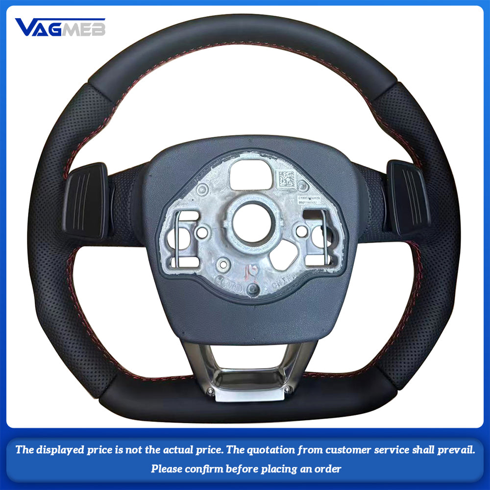 For Audi RS LOGO Q3 semi-perforated red multi-functional steering wheel without heating