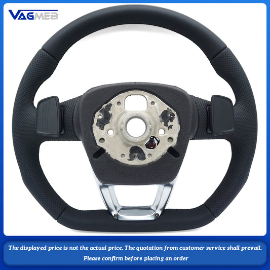 For Audi RS LOGO Q5, semi-perforated black wire heated small paddle Steering Wheel