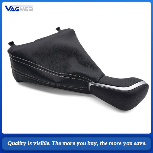 Gear Head With Leather Automatic Gear Shift Knob Boot Gaiter Cover Lever For Audi Q7 2007