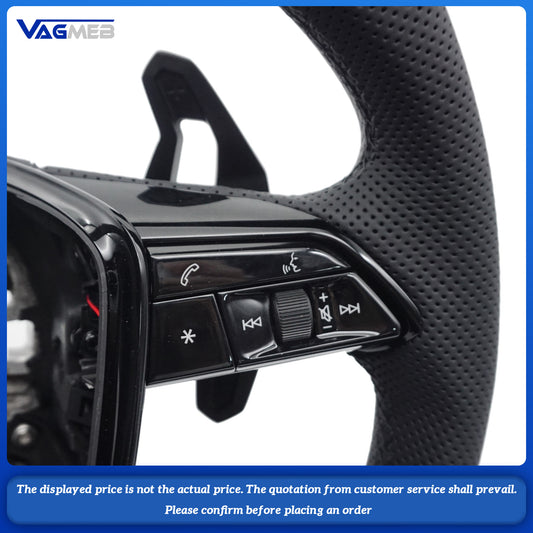 For Audi A6 RS6 C8 Pemi Perforated Leather Blat Bottomed Sports Steering Wheel