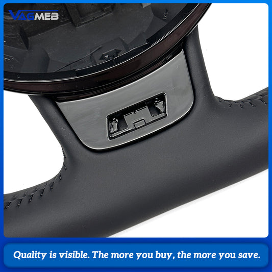 Shaped Steering Wheel Base Half Perforated Black Stitch Black Centering Mark for Audi A4 B8