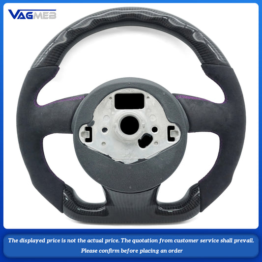 For S Logo Audi A4B8 carbon fiber semi-grain purple thread steering wheel