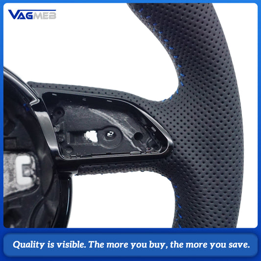 Fully Perforated Steering Wheel Flat Bottom Steering Wheel Campaign Assembly For Audi A4B8