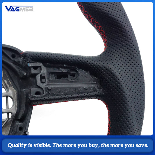 Matte carbon fiber steering wheel for Audi Q3 F3 flat bottomed D-shaped carbon fiber leather steering wheel, Car Accessories