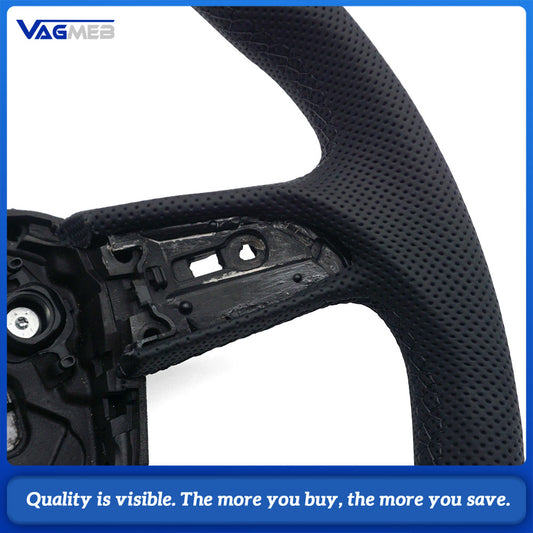 S Line Alcantara Top Bottom Half Perforated Black Stitch Steering Wheel No Buttons No Paddles For Audi Q5L FY