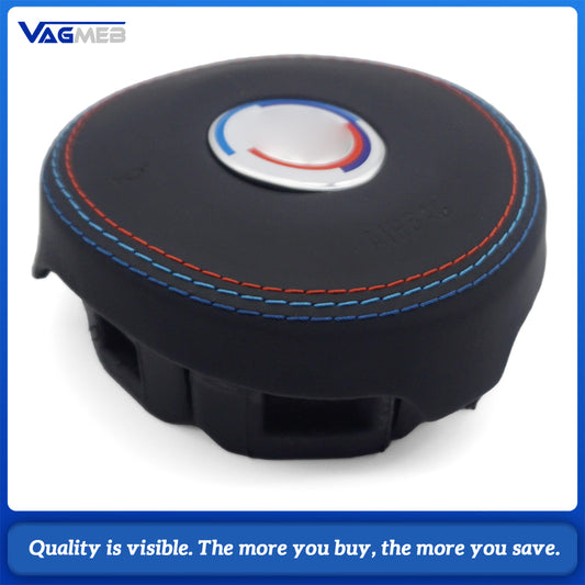 Steering wheel airbag cover multifunction steering wheel For BMW Leather Airbag Cover With 50th Anniversary Badge Tri Color Stitch