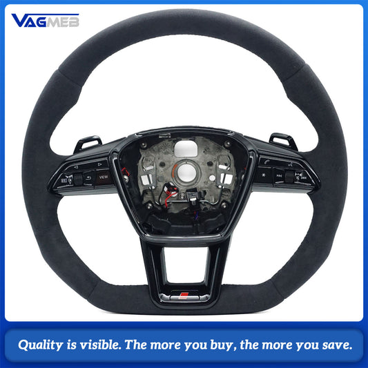 For Audi A6 C8 all Alcantara leather multifunction steering wheel with heating function, Car Accessories