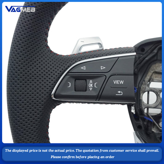 For Audi Q3 Multifunctional Heated S LOGO perforated Leather Steering Wheel With Paddles Assembly Accessories